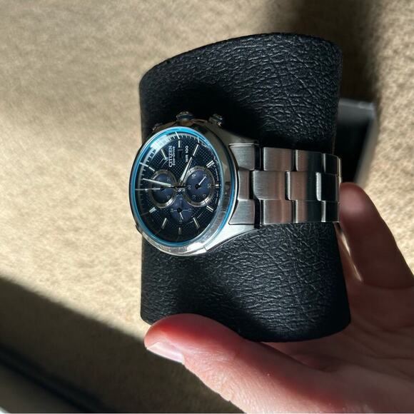 Citizen Eco-Drive Blue Chronograph Watch CA0430-54M - Picture 7 of 12